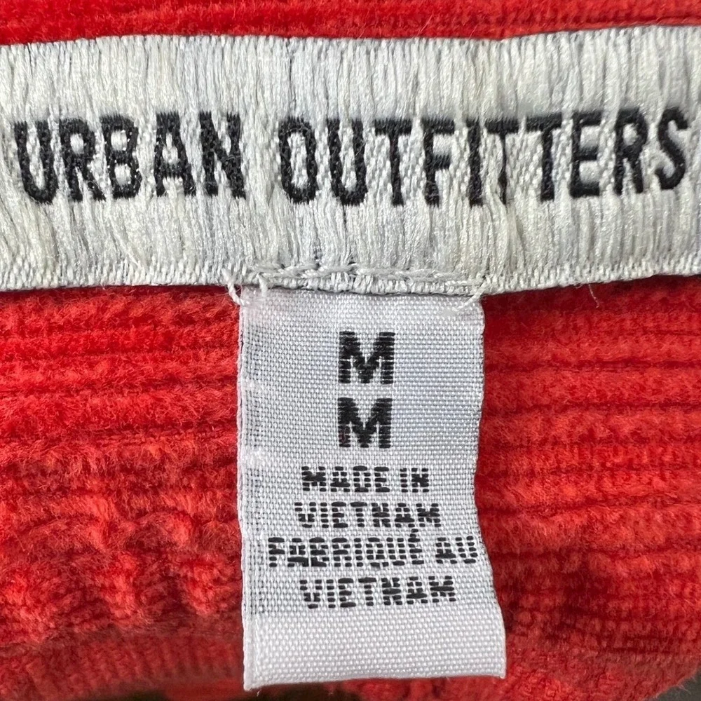 Urban Outfitters Red Corduroy Cargo Mini Skirt with Grommet‎ Belt Size M